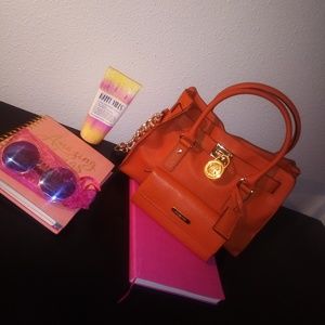 Michael Kors "Hamilton" Satchel w/ Matching Wallet